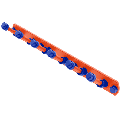Collegiate Collection 6 Position Tie and Belt Rack Swamp Blue and Orange Edition
