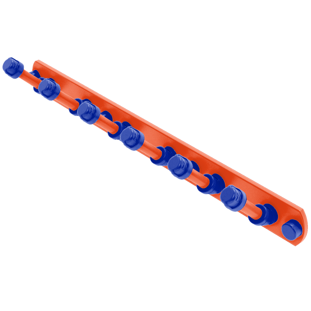 Collegiate Collection 6 Position Tie and Belt Rack Swamp Blue and Orange Edition