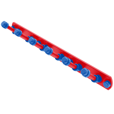 Collegiate Collection 6 Position Tie and Belt Rack Lawrence Blue and Crimson Edition