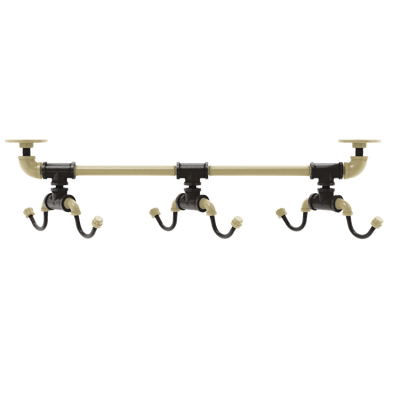 Collegiate Collection Under Cabinet 6 Coffee Mug Rack Boulder Black and Gold Edition