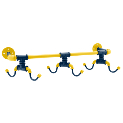 Collegiate Collection Wall Mounted 6 Coffee Mug Rack Great Lakes Maize and Blue Edition