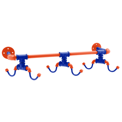 Collegiate Collection Wall Mounted 6 Coffee Mug Rack Swamp Blue and Orange Edition
