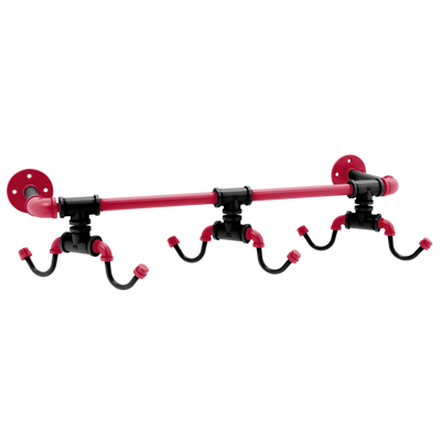 Collegiate Collection Wall Mounted 6 Coffee Mug Rack Athens Red and Black Edition