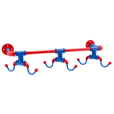 Collegiate Collection Wall Mounted 6 Coffee Mug Rack Lawrence Blue and Crimson Edition