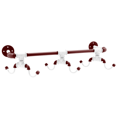 Collegiate Collection Wall Mounted 6 Coffee Mug Rack College Station Maroon and White Edition