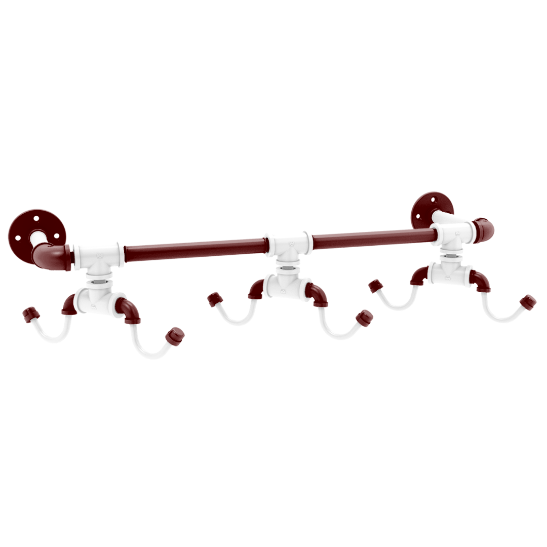 Collegiate Collection Wall Mounted 6 Coffee Mug Rack College Station Maroon and White Edition