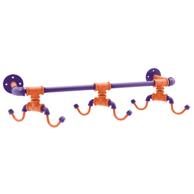 Collegiate Collection Wall Mounted 6 Coffee Mug Rack Foothills Orange and Purple Edition