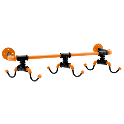 Collegiate Collection Wall Mounted 6 Coffee Mug Rack Stillwater Orange and Black Edition