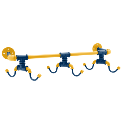 Collegiate Collection Wall Mounted 6 Coffee Mug Rack Bay Area Blue and Gold Edition