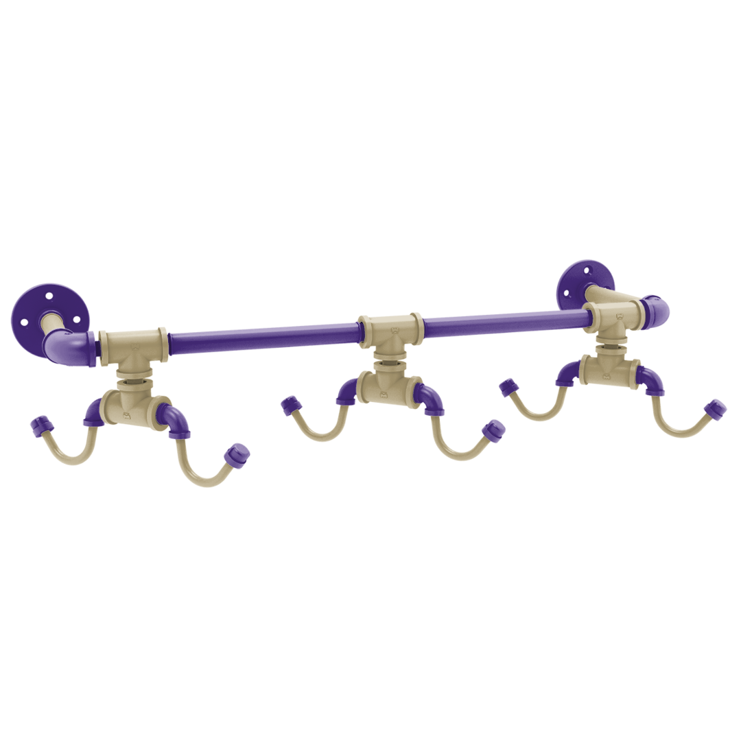 Collegiate Collection Wall Mounted 6 Coffee Mug Rack Seattle Purple and Gold Edition