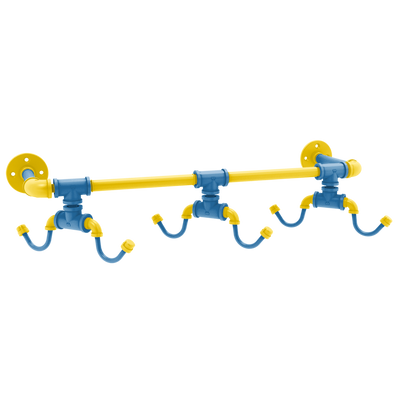 Collegiate Collection Wall Mounted 6 Coffee Mug Rack Westwood Blue and Gold Edition