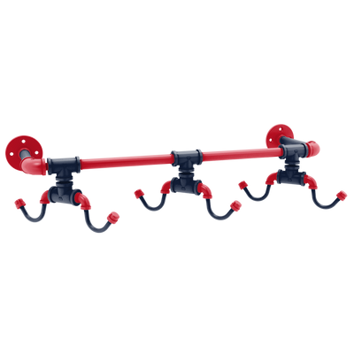 Collegiate Collection Wall Mounted 6 Coffee Mug Rack Oxford Red and Navy Edition