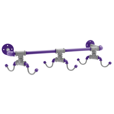 Collegiate Collection Wall Mounted 6 Coffee Mug Rack Flint Hills Purple and Silver Edition