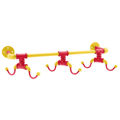 Collegiate Collection Wall Mounted 6 Coffee Mug Rack Chesapeake Red Black and Gold Edition