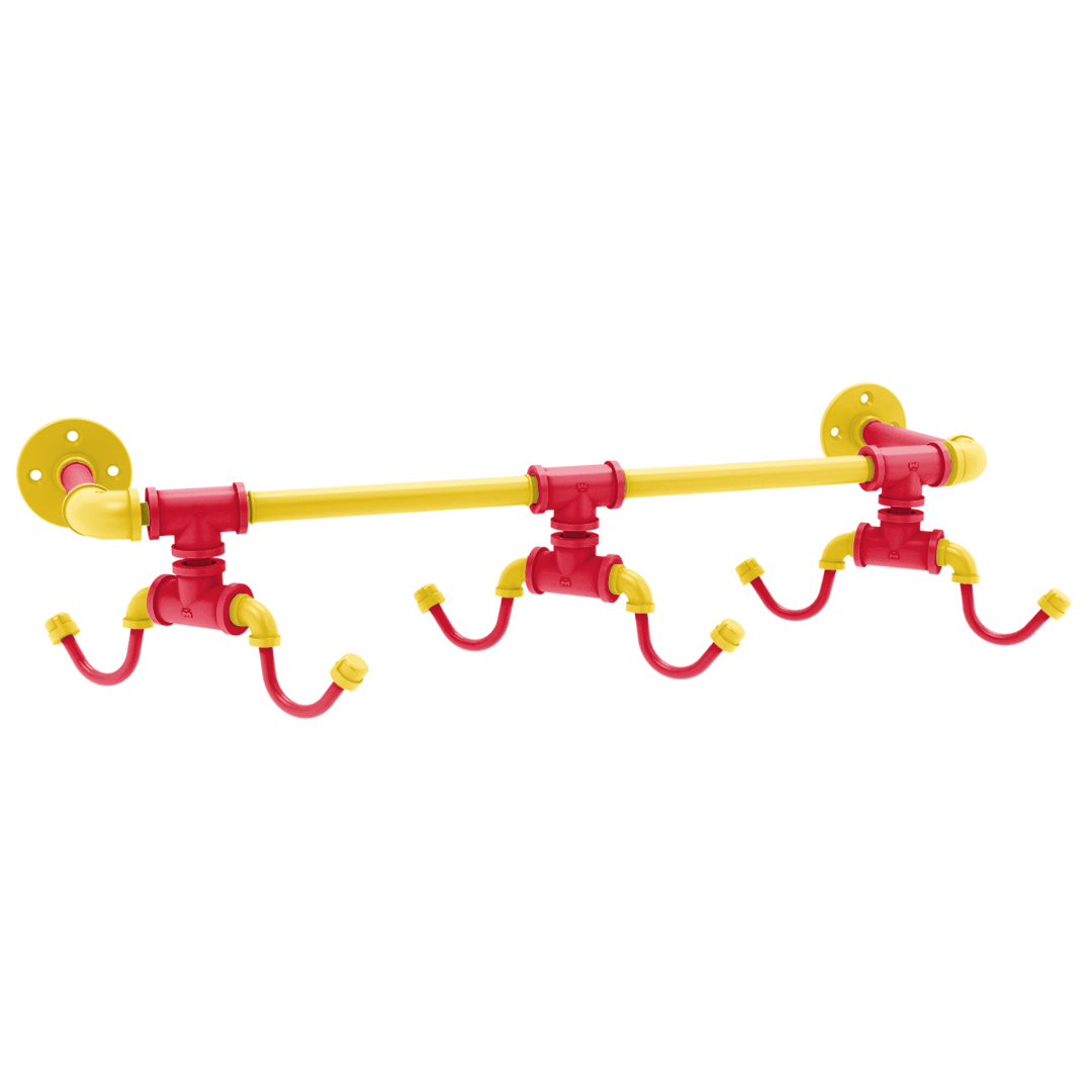 Collegiate Collection Wall Mounted 6 Coffee Mug Rack Chesapeake Red Black and Gold Edition