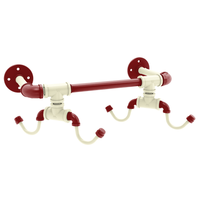 Collegiate Collection Wall Mounted 4 Coffee Mug Rack Norman Crimson and Cream Edition