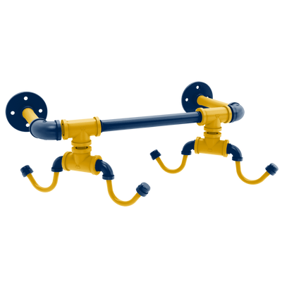 Collegiate Collection Wall Mounted 4 Coffee Mug Rack Mountaineer State Blue and Gold Edition