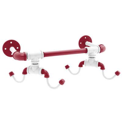 Collegiate Collection Wall Mounted 4 Coffee Mug Rack Fayetteville Red and White Edition