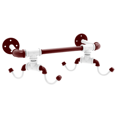 Collegiate Collection Wall Mounted 4 Coffee Mug Rack College Station Maroon and White Edition