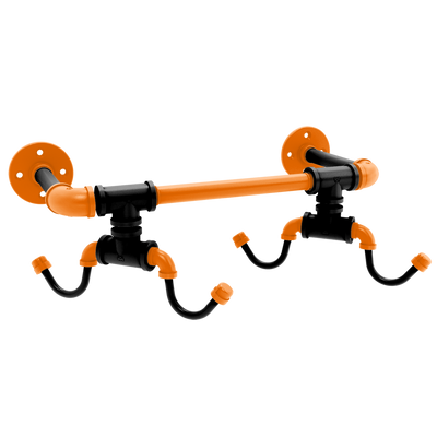 Collegiate Collection Wall Mounted 4 Coffee Mug Rack Stillwater Orange and Black Edition