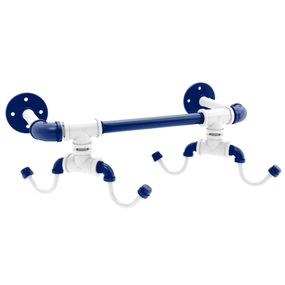 Collegiate Collection Wall Mounted 4 Coffee Mug Rack Durham Blue and White Edition