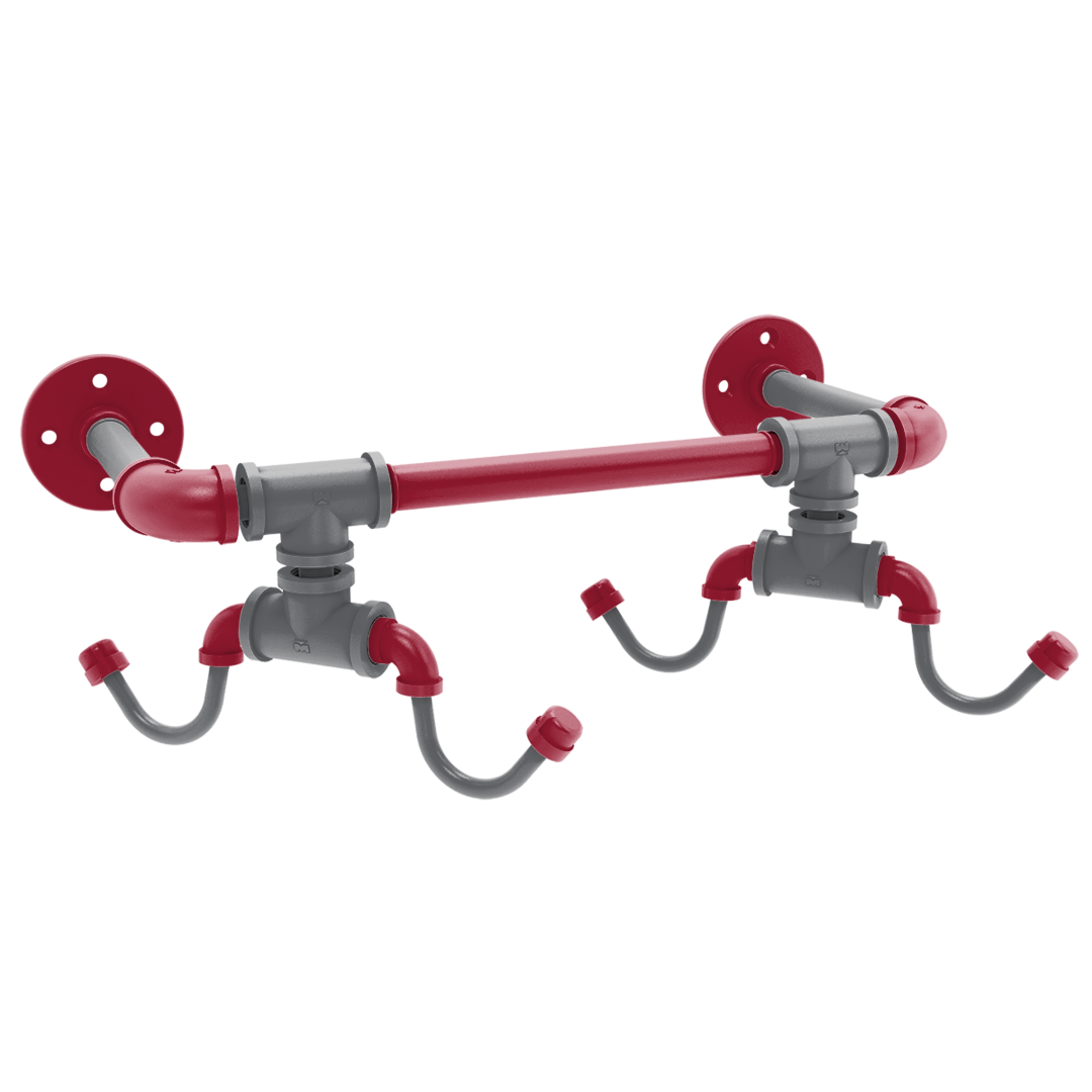 Collegiate Collection Wall Mounted 4 Coffee Mug Rack Pullman Crimson and Gray Edition