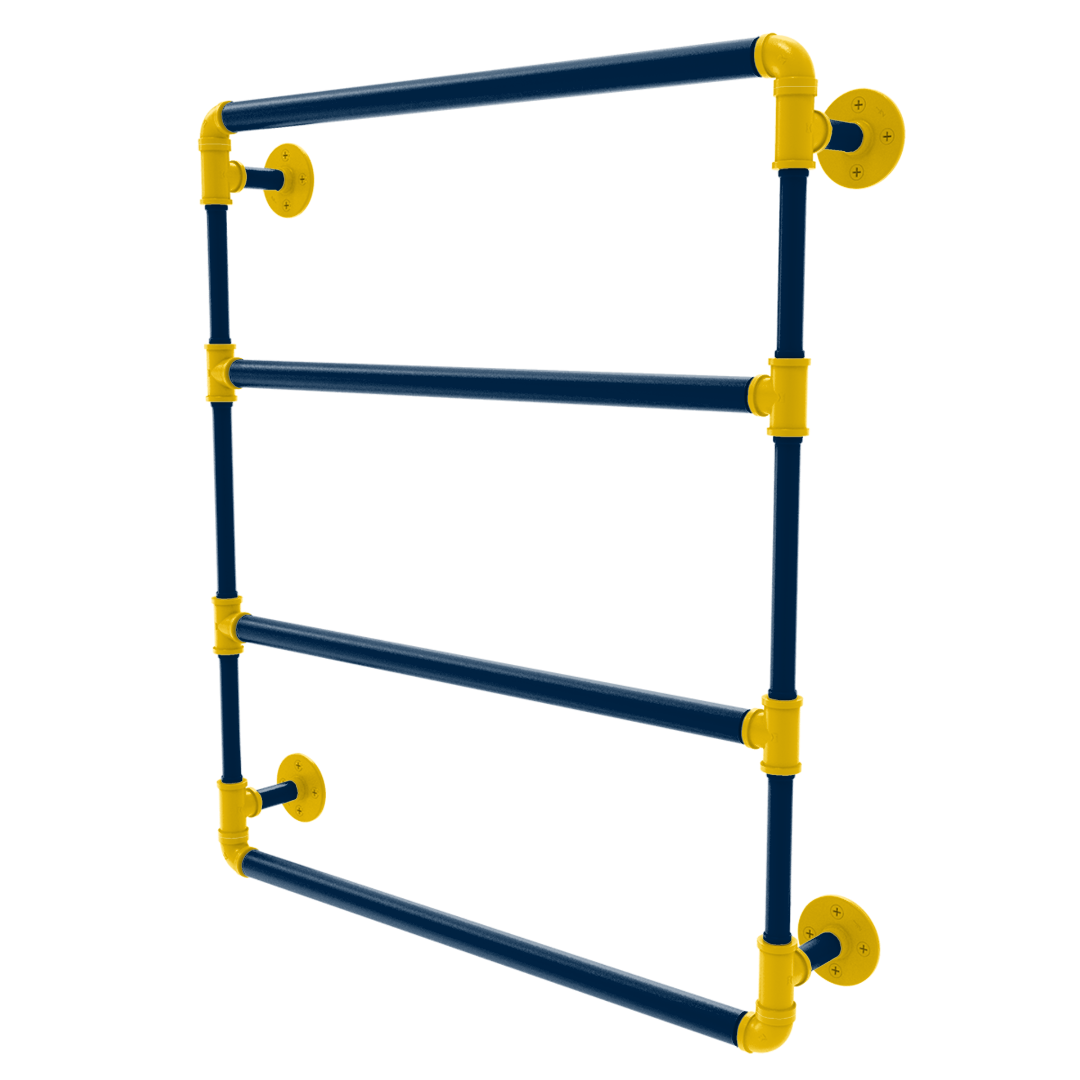 Collegiate Collection Wall Mounted Ladder Towel Bar Great Lakes Maize and Blue Edition