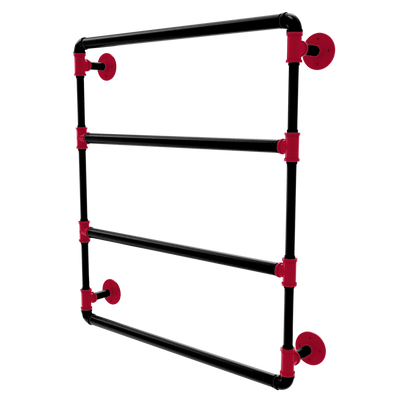 Collegiate Collection Wall Mounted Ladder Towel Bar Athens Red and Black Edition