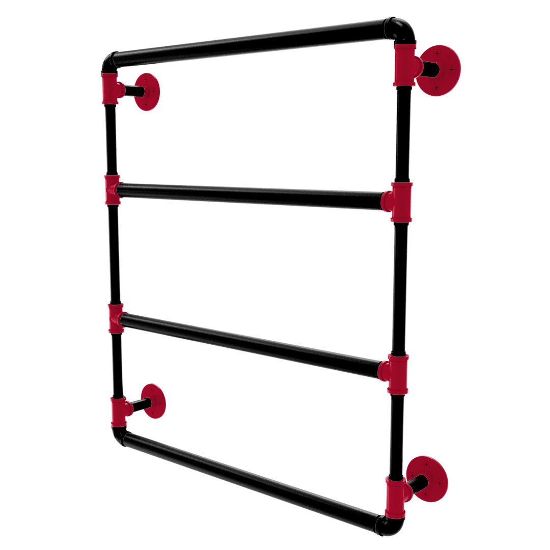 Collegiate Collection Wall Mounted Ladder Towel Bar Athens Red and Black Edition