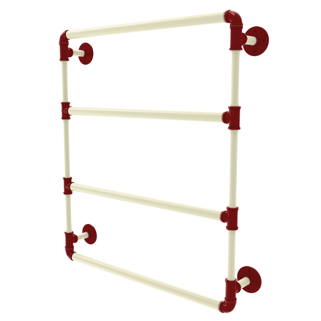 Collegiate Collection Wall Mounted Ladder Towel Bar Norman Crimson and Cream Edition