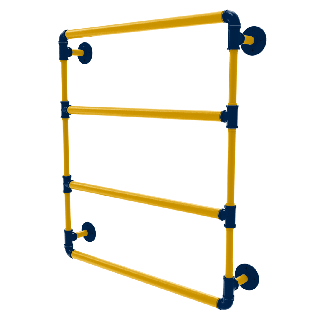 Collegiate Collection Wall Mounted Ladder Towel Bar Mountaineer State Blue and Gold Edition