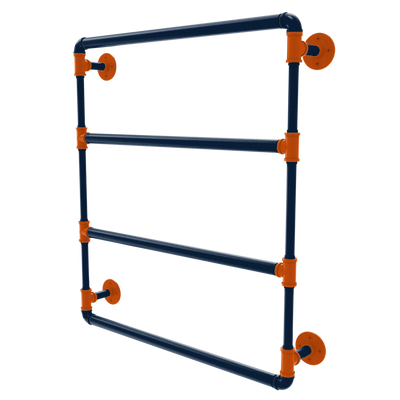 Collegiate Collection Wall Mounted Ladder Towel Bar Plainsmen Blue and Orange Edition