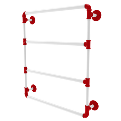 Collegiate Collection Wall Mounted Ladder Towel Bar Badger State Red and White Edition