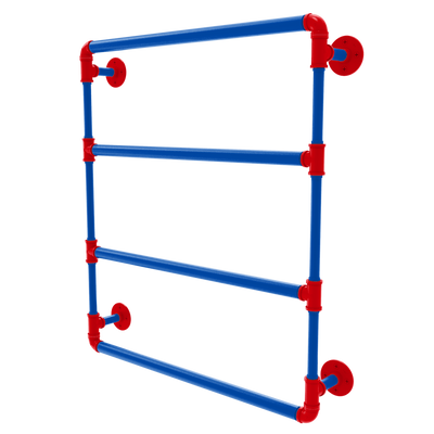 Collegiate Collection Wall Mounted Ladder Towel Bar Lawrence Blue and Crimson Edition