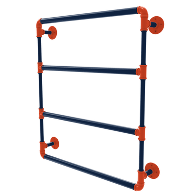 Collegiate Collection Wall Mounted Ladder Towel Bar Champaign Orange and Blue Edition