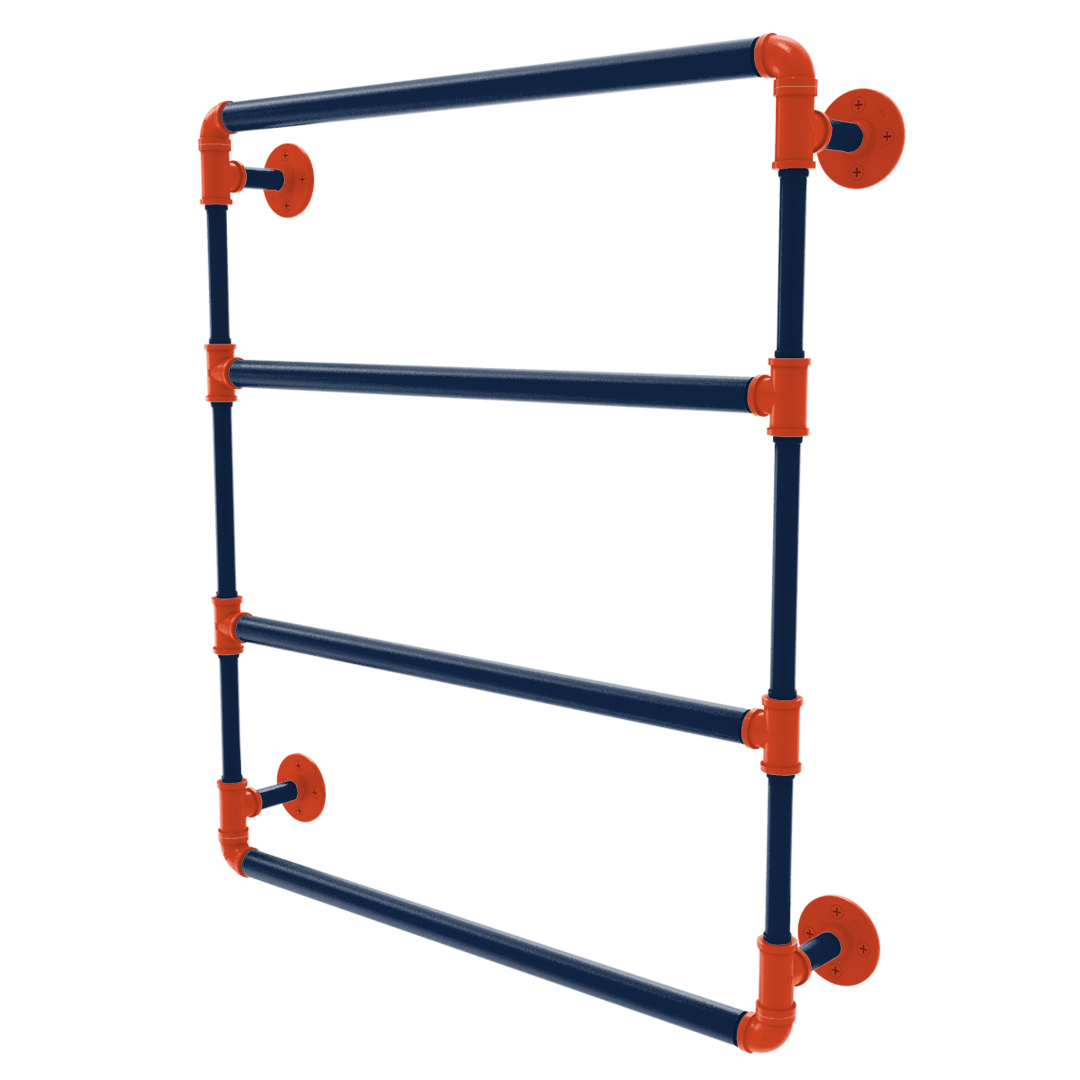 Collegiate Collection Wall Mounted Ladder Towel Bar Champaign Orange and Blue Edition