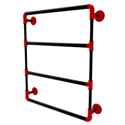 Collegiate Collection Wall Mounted Ladder Towel Bar Lubbock Red and Black Edition