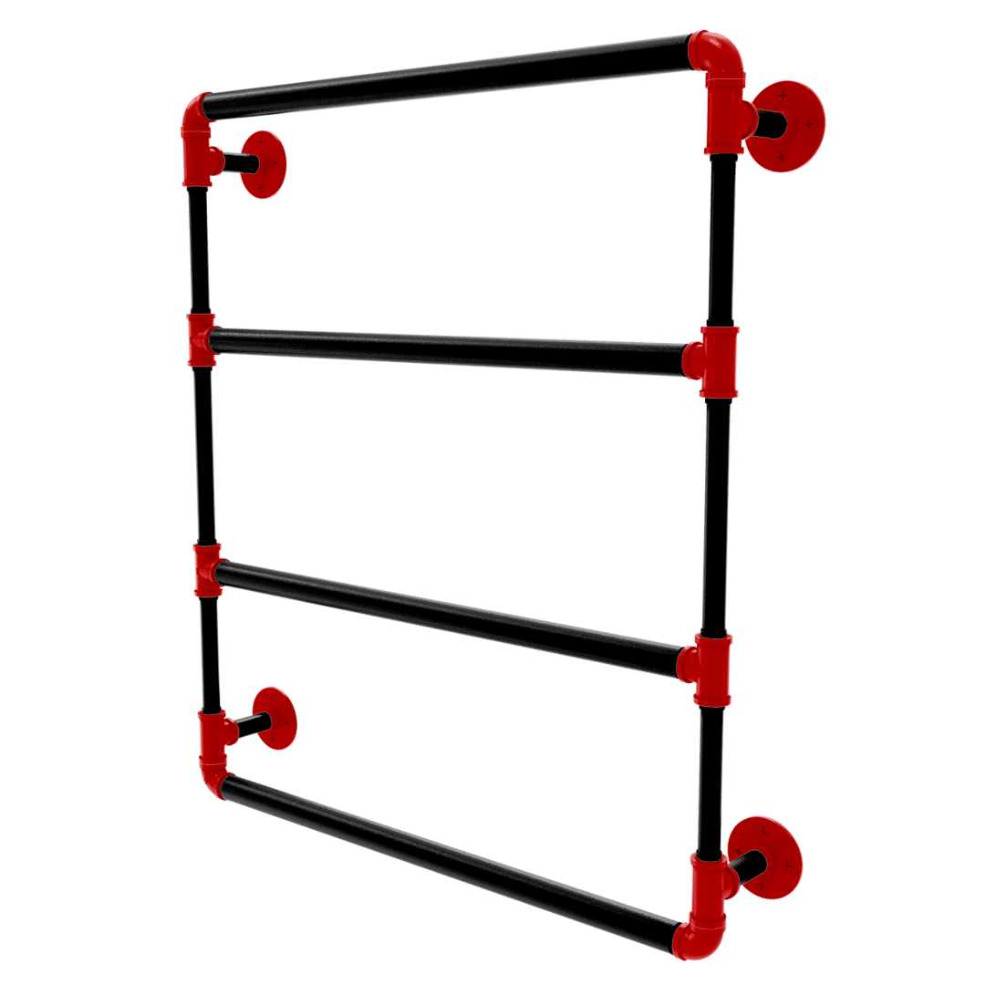 Collegiate Collection Wall Mounted Ladder Towel Bar Lubbock Red and Black Edition