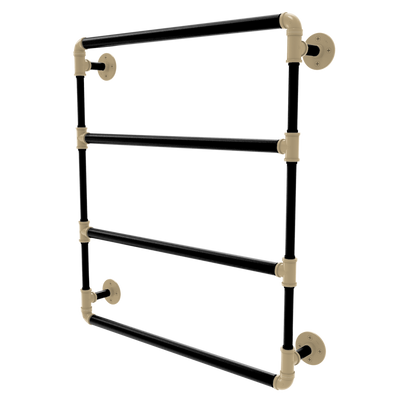 Collegiate Collection Wall Mounted Ladder Towel Bar West Lafayette Black and Gold Edition