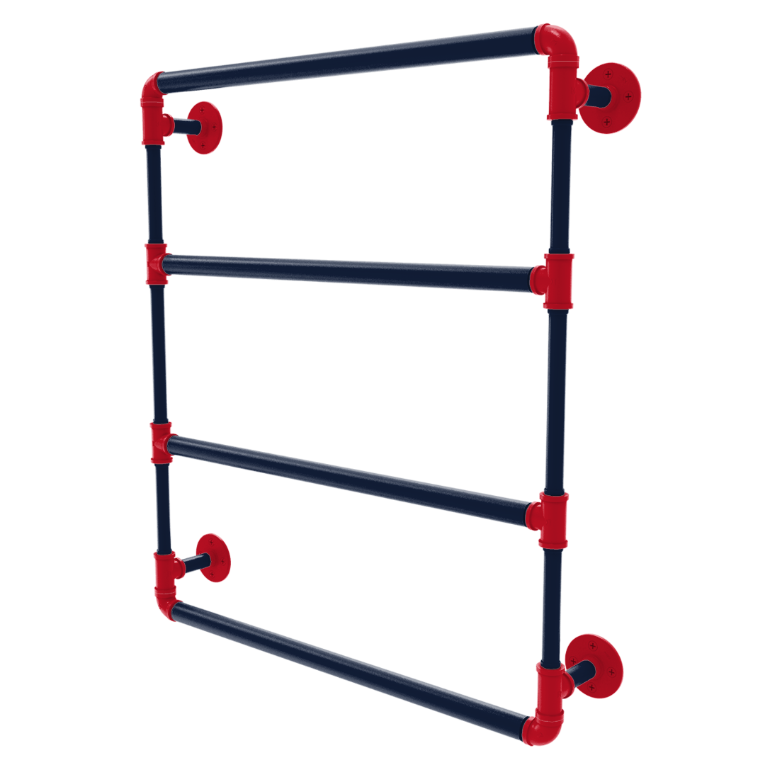 Collegiate Collection Wall Mounted Ladder Towel Bar Oxford Red and Navy Edition