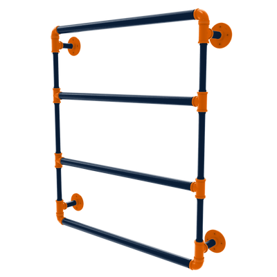 Collegiate Collection Wall Mounted Ladder Towel Bar Upstate New York Orange and Navy Edition