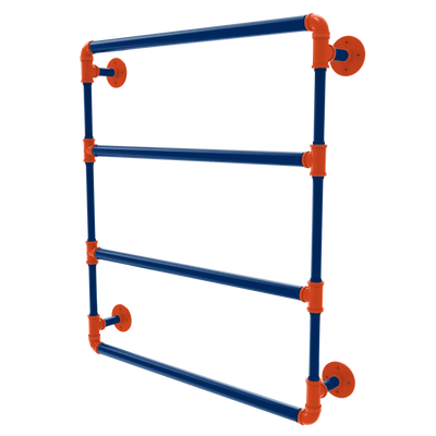 Collegiate Collection Wall Mounted Ladder Towel Bar Charlottesville Orange and Blue Edition