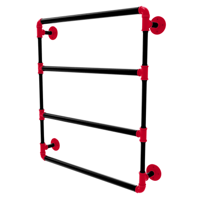 Collegiate Collection Wall Mounted Ladder Towel Bar Cincy Red and Black Edition