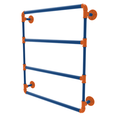 Collegiate Collection Wall Mounted Ladder Towel Bar Treasure Valley Blue and Orange Edition