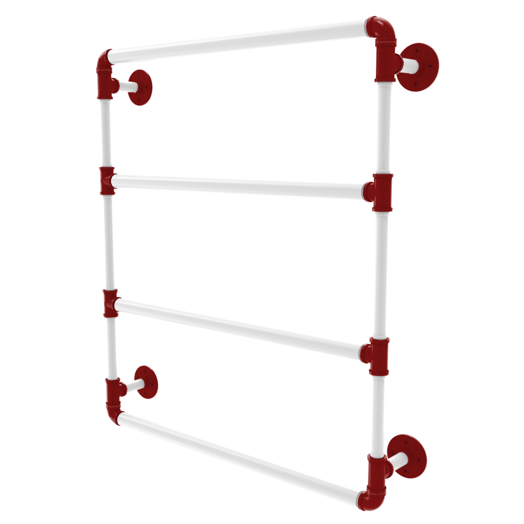 Collegiate Collection Wall Mounted Ladder Towel Bar Silicon Valley Red and White Edition