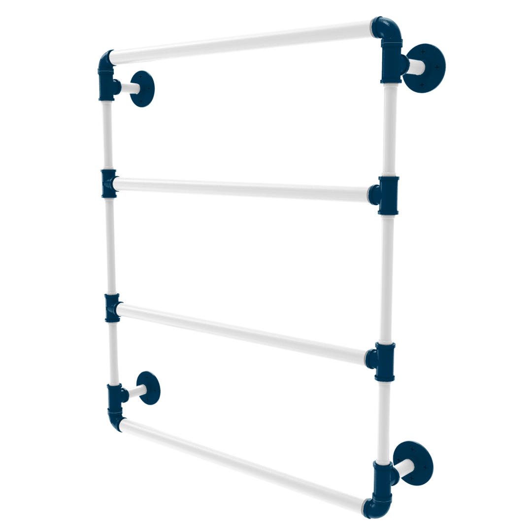 Collegiate Collection Wall Mounted Ladder Towel Bar Hartford Blue and White Edition