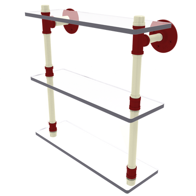 Collegiate  Collection Triple Glass Shelf Norman Crimson and Cream Edition