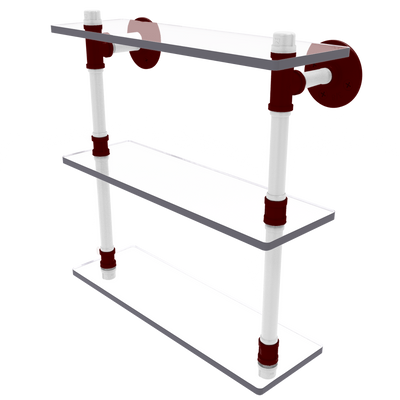 Collegiate  Collection Triple Glass Shelf College Station Maroon and White Edition