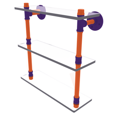 Collegiate  Collection Triple Glass Shelf Foothills Orange and Purple Edition