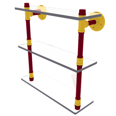 Collegiate  Collection Triple Glass Shelf Twin Cities Maroon and Gold Edition